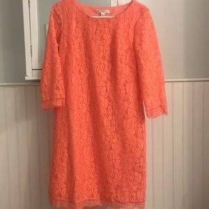 Orange flower pattern dress